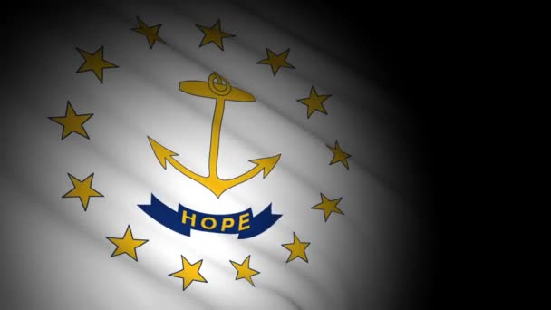 Rhode Island vlag waait in de wind — Stockvideo