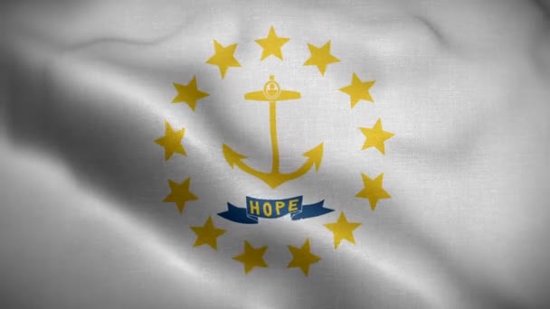 Rhode island state flag blowing in wind — Stock Video