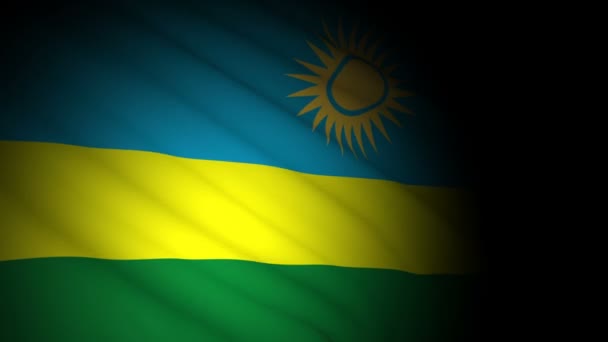 Ruanda zászló fúj a szél — Stock videók