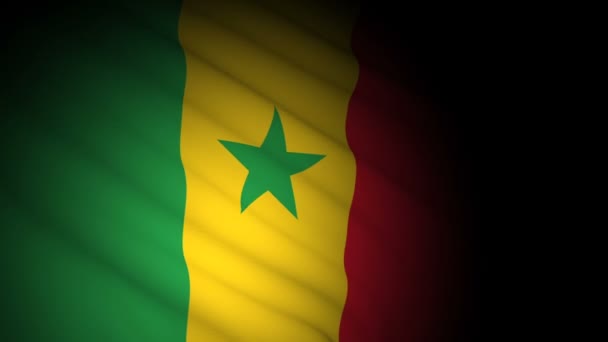 Senegalesische Flagge weht im Wind — Stockvideo