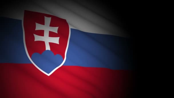 Slovakya bayrağı rüzgarda dalgalanıyor — Stok video