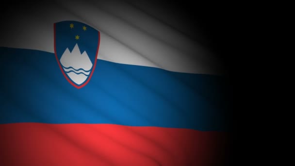 Slovakia flag on a soccer ball football in stadium — Αρχείο Βίντεο