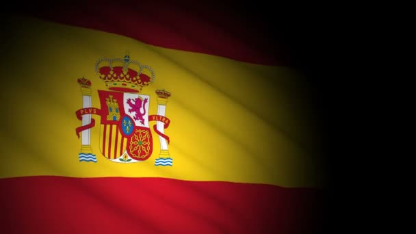 Bandera de España soplando en el viento — Vídeo de stock
