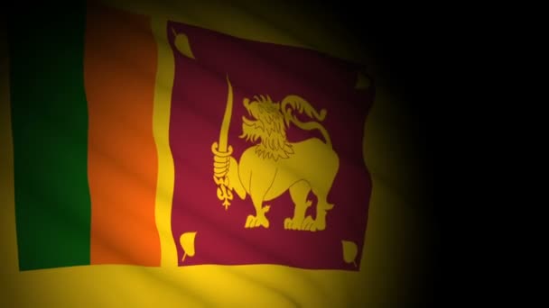 Sri lanka bandera soplando en el viento — Vídeos de Stock