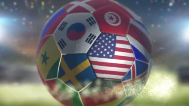 Amerikan bayrağı futbol sahasında