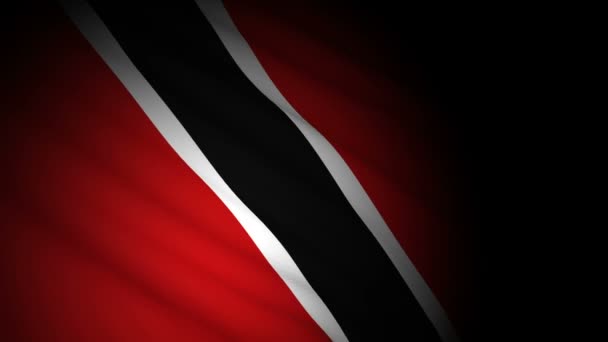 Тринидад табаго флаг, дующий на ветру — стоковое видео
