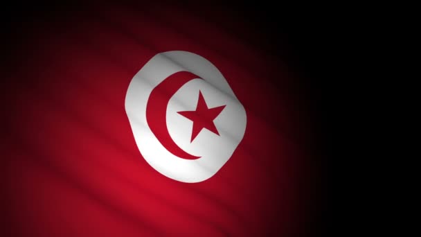 Drapeau tunisia soufflant dans le vent — Video