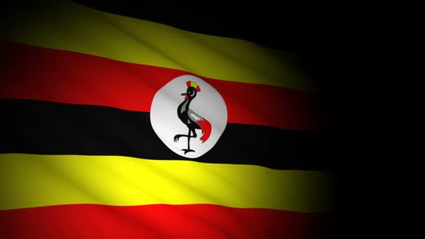 Uganda bandiera che soffia nel vento — Video Stock