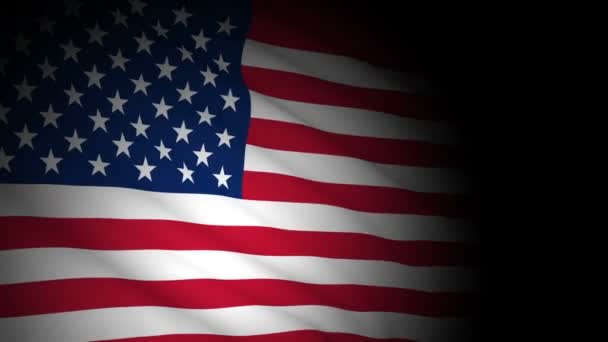 Egyesült Államok zászló fúj a szél — Stock videók