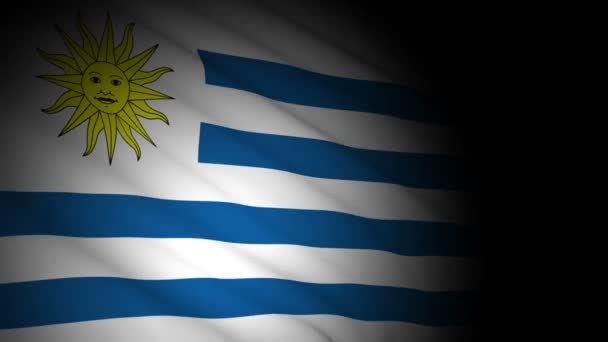 Bandeira uruguai soprando no vento — Vídeo de Stock