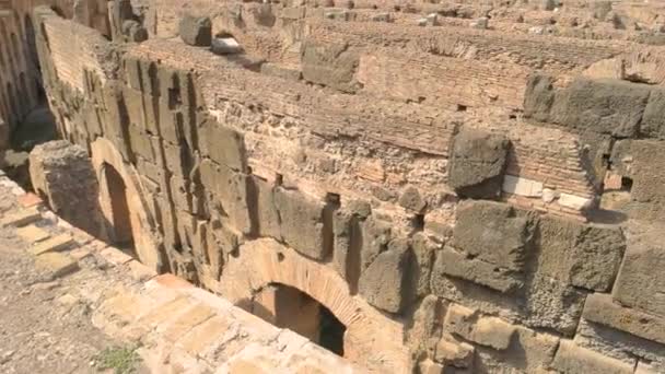 Römisches Kolosseum Tag antike Sehenswürdigkeit und Menschen — Stockvideo