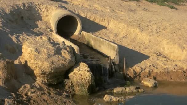 下水管から流れる水は — ストック動画