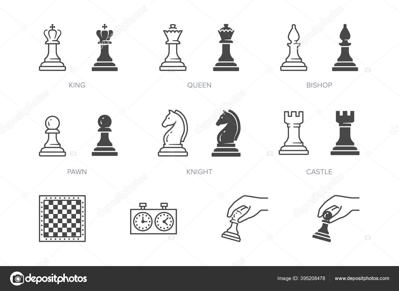 Peças de xadrez - ícones de entretenimento grátis