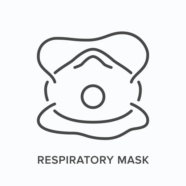 Ikon saluran respirator industri. Vektor menguraikan ilustrasi debu dan masker perlindungan asap. Pasokan pelindung dengan pictogram katup - Stok Vektor