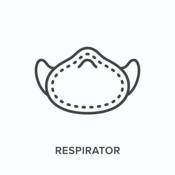Icône de ligne de respirateur médical. Illustration vectorielle de l'offre de protection contre la poussière, la fumée, les bactéries et les virus. Chirurgie protéger masque pictogramme — Image vectorielle