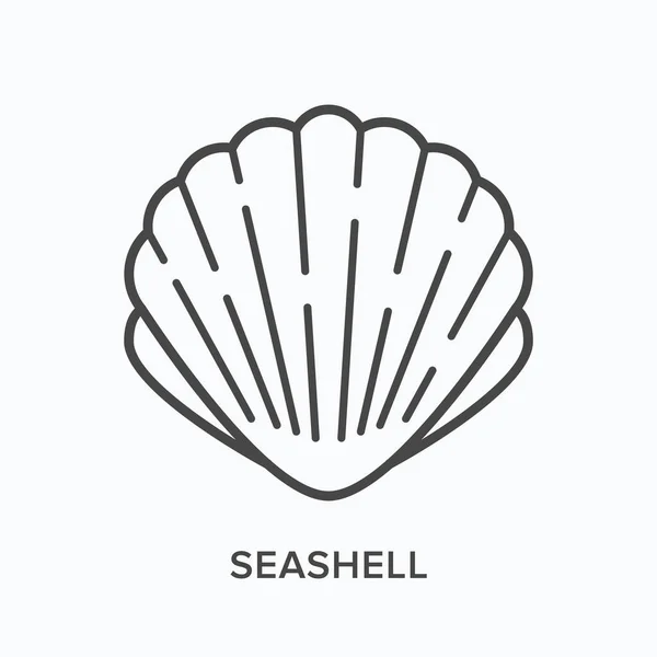 Deniz kabuğu ikonu. Deniz tarağının vektör çizgisi çizimi. Deniz tarağı resmi. — Stok Vektör