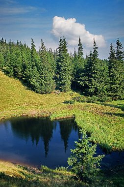 Karpat dağlarında dağ gölü