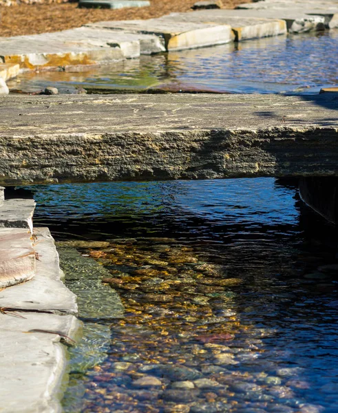 Bridge Small Stream Pebbles Public Park Conroe Stock Photo