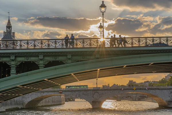 Paris Fransa 2020 Seine Deki Bir Gemiden Köprü Manzarası — Stok fotoğraf