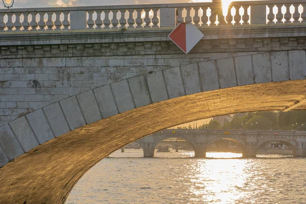 Paris França 2020 Vista Ponte Barco Sena — Fotografia de Stock
