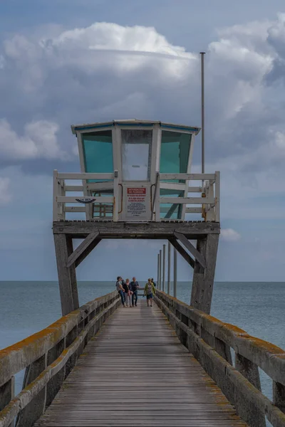 Luc Sur Mer Frankreich 2019 Schöner Sonnenaufgang Meer — Stockfoto