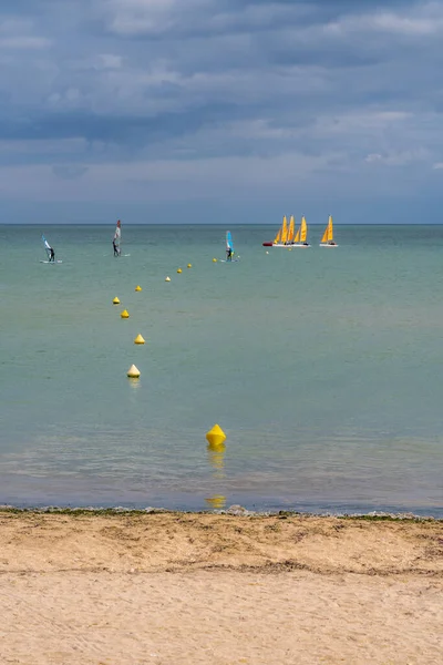 Luc Sur Mer Francia 2019 Vista Sul Mare Dalla Spiaggia — Foto Stock