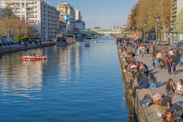 Paris Fransa 2019 Bassin Villette Manzarası — Stok fotoğraf