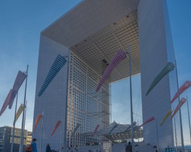 Courbevoie, Fransa - 03 21 2020: Savunma Panoramik Görüşü