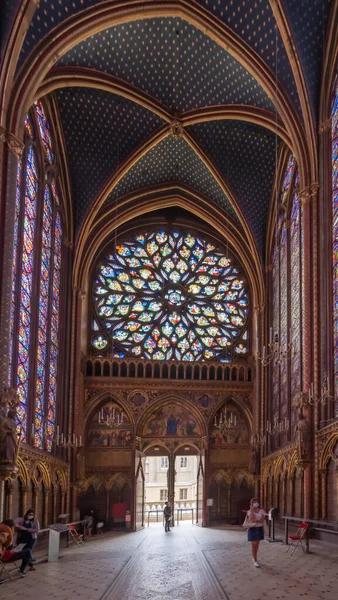 Paris Frankreich 2020 Blick Ins Innere Der Heiligen Kapelle — Stockfoto