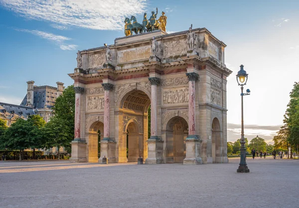 París Francia 2020 Carrousel Triumphal Arch Atardecer —  Fotos de Stock