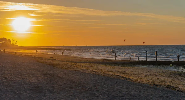 Langrune Sur Mer Frankreich 2020 Blick Vom Strand Auf Das — Stockfoto