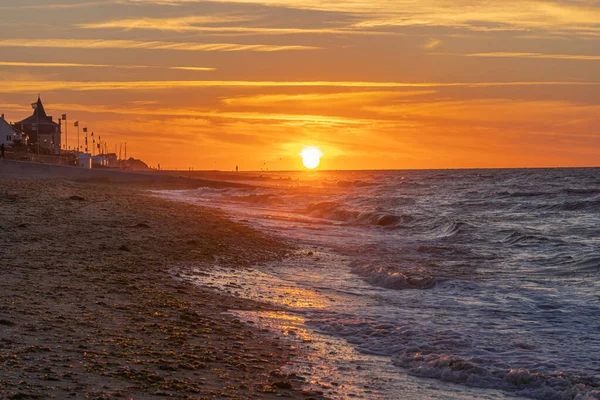 Langrune Sur Mer Γαλλία 2020 Πανοραμική Θέα Της Θάλασσας Από — Φωτογραφία Αρχείου