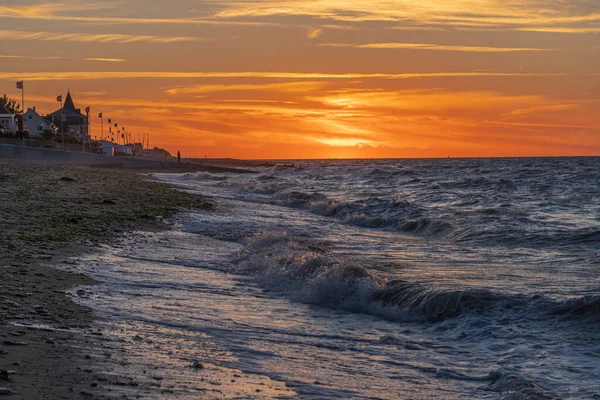 Langrune Sur Mer Francia 2020 Vista Panoramica Sul Mare Dalla — Foto Stock