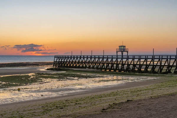 Mer Frankrike 2020 Soluppgång Över Havre Och Luc Sur Mer — Stockfoto