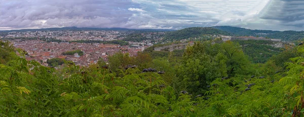 Besanon Frankrike 2020 Panoramautsikt Över Staden Och Citadellmurarna Från Fortet — Stockfoto