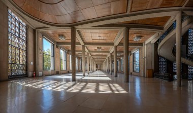 Paris, France - 09 09 2025: Palais d'Iena. Panoramic view of The hypostyle hall