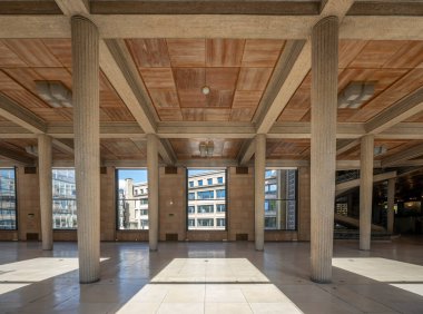 Paris, France - 09 09 2025: Palais d'Iena. Panoramic view of The hypostyle hall