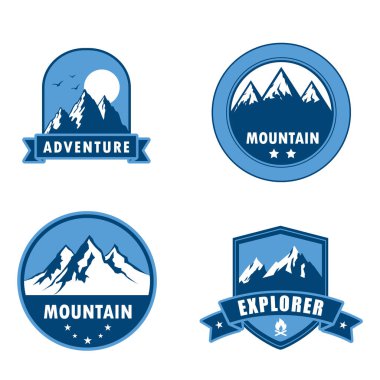 Sembol Dağı tasarımını ayarla - seyahat logosu tasarımı