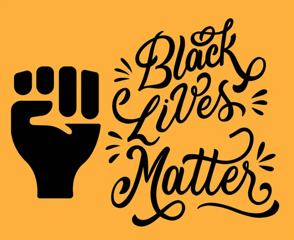 Detener Racismo Las Vidas Negras Importan Gesto Brazo Afroamericano Lucha — Archivo Imágenes Vectoriales
