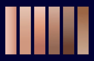 Gradient Brown Colors Shades Swatches Set Palette Abstract Graphic Design Vector Illustration