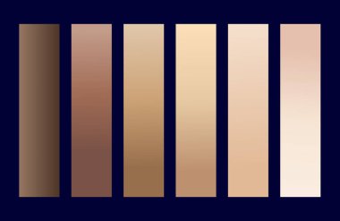 Gradient Color Brown Shades Swatches Set Palette Abstract Graphic Design Vector Illustration