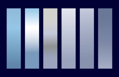 Gradient Blue Color Set Palette Shades Swatches Abstract Graphic Design Vector Illustration