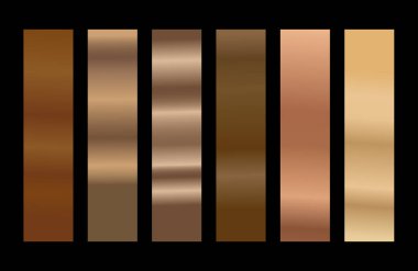 Gradient Gold Color Shades Swatches Set Palette Abstract Graphic Design Vector Illustration