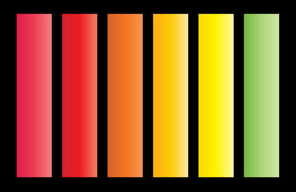 Gradient Orange And Yellow Color Swatches Set Palette Abstract Shades Graphic Design Vector Illustration