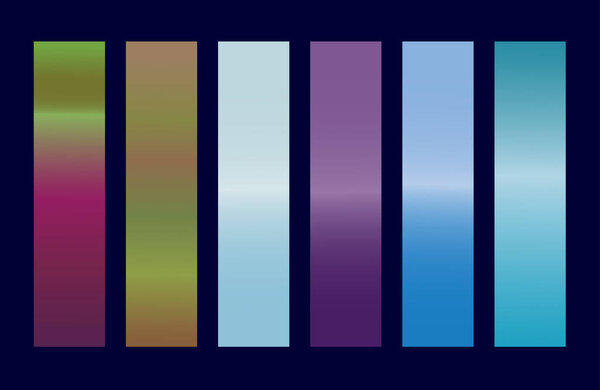Multicolor Gradient Set Palette Swatches Abstract Shades Graphic Design Vector Illustration