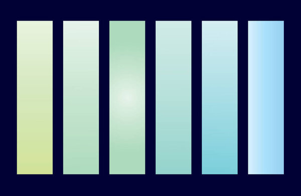 Gradient Cyan Color Set Swatches Shades Palette Abstract Graphic Design Vector Illustration
