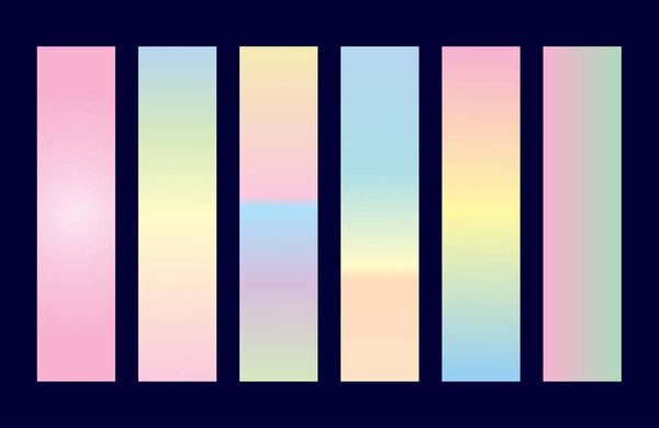 Multicolor Gradient Set Swatches Shades Palette Abstract Graphic Design Vector Illustration