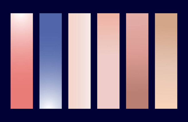 Multicolor Gradient Palette Abstract Shades Swatches Set Graphic Design Vector Illustration