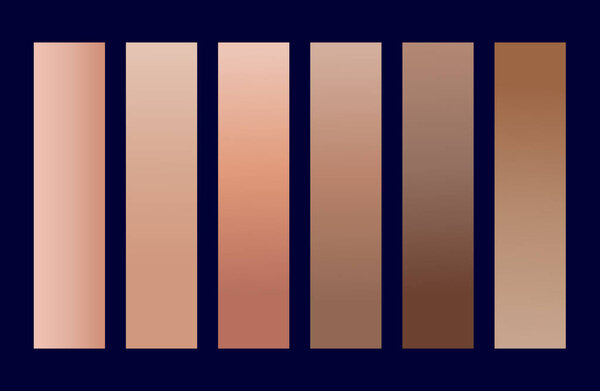 Gradient Brown Colors Shades Swatches Set Palette Abstract Graphic Design Vector Illustration