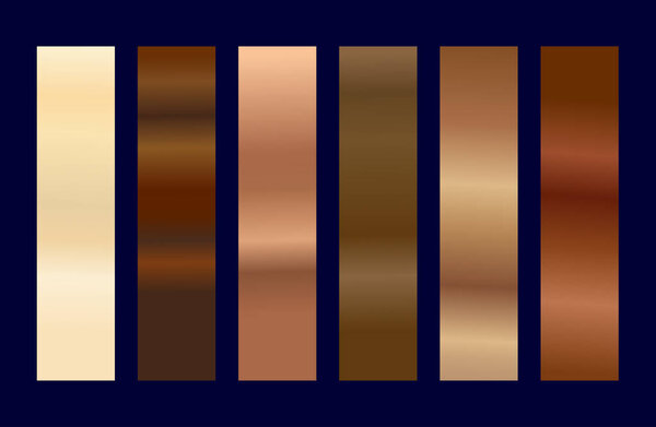 Gradient Gold Color Abstract Shades Swatches Set Palette Graphic Design Vector Illustration